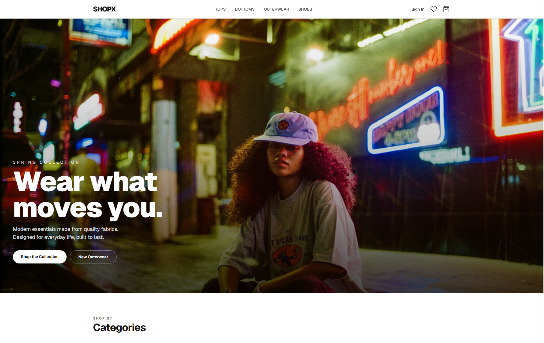 ShopX Storefront Homepage Alternative 1