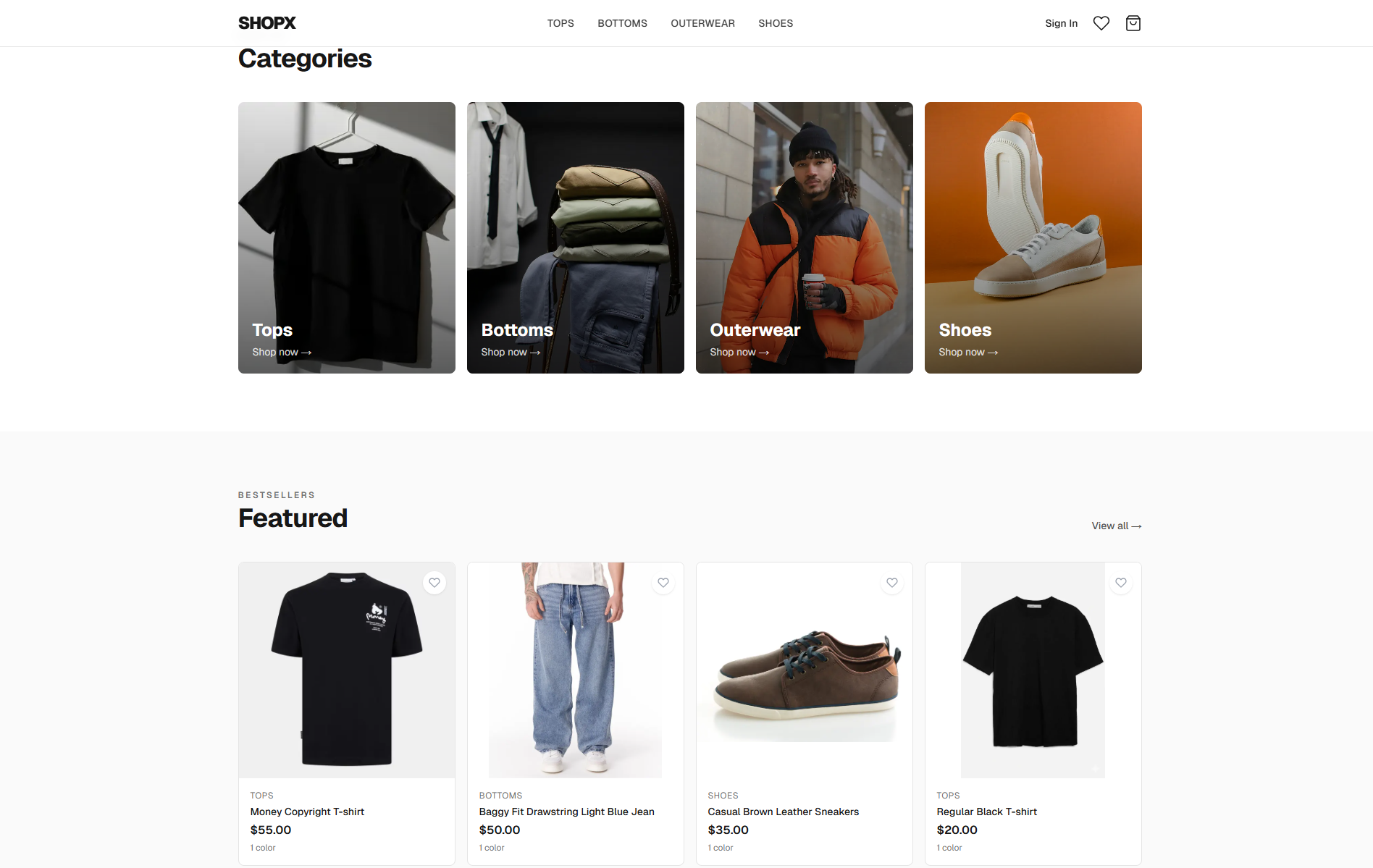 ShopX Storefront Homepage Alternative 2